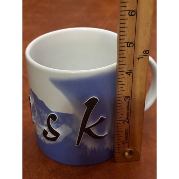 Alaska Coffee Mug 11 Oz Homeware The Last Frontier Blue & White Design Made In T - Picture 3 of 9